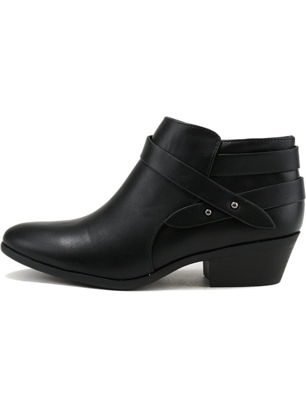 Chic Women's Closed Toe Multi-Strap Ankle Booties with Block Heel - Wide Fit